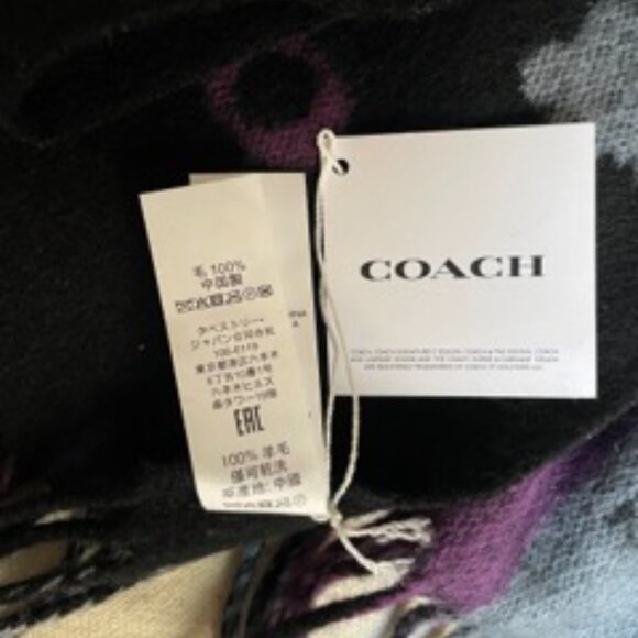 NWT Coach Stars Striped Print Muffler - Picture 3 of 4